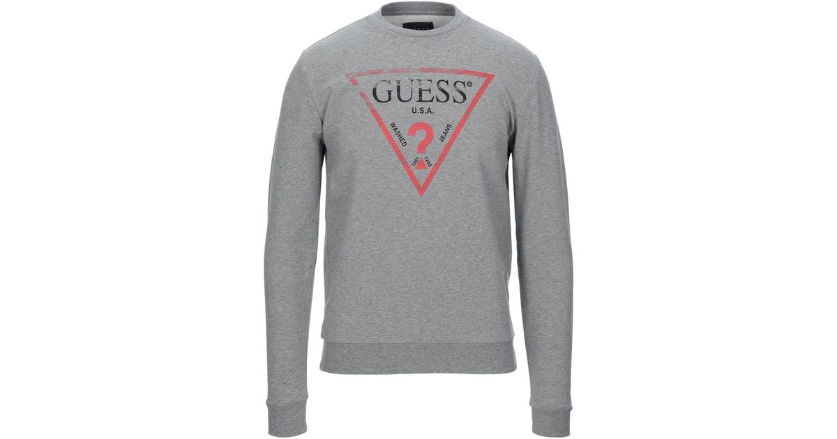 Guess Cotton Sweatshirt in Light Grey (Gray) for Men - Lyst