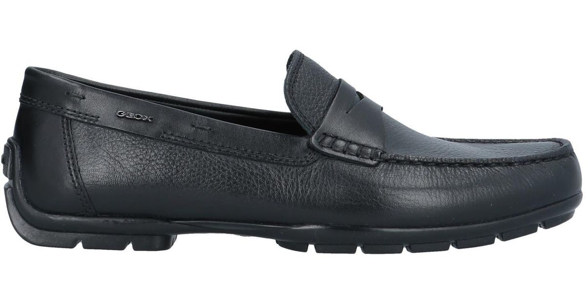 Geox Leather Loafer in Black for Men - Lyst
