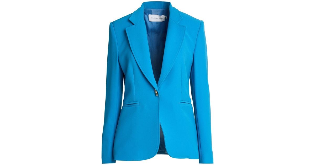 Azural Blue SIMONA CORSELLINI Azure Blazer Polyester, Elastane in Blue | Lyst