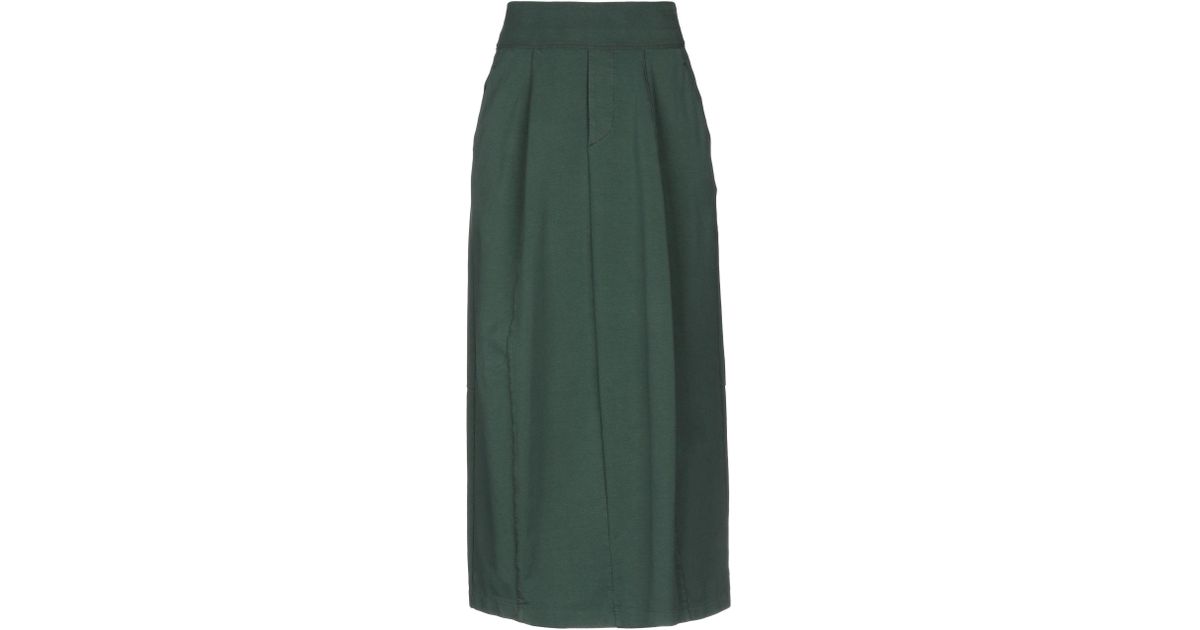 European Culture Fleece 3/4 Length Skirt in Green - Lyst