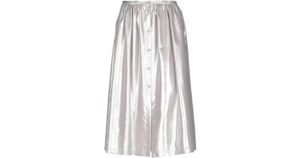 L'Autre Chose Synthetic 3/4 Length Skirt in Light Grey (Gray) - Lyst