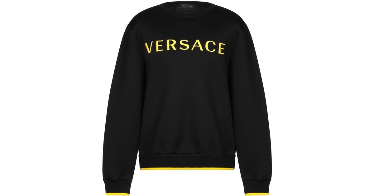 Versace Cotton Sweatshirt in Black for Men - Lyst