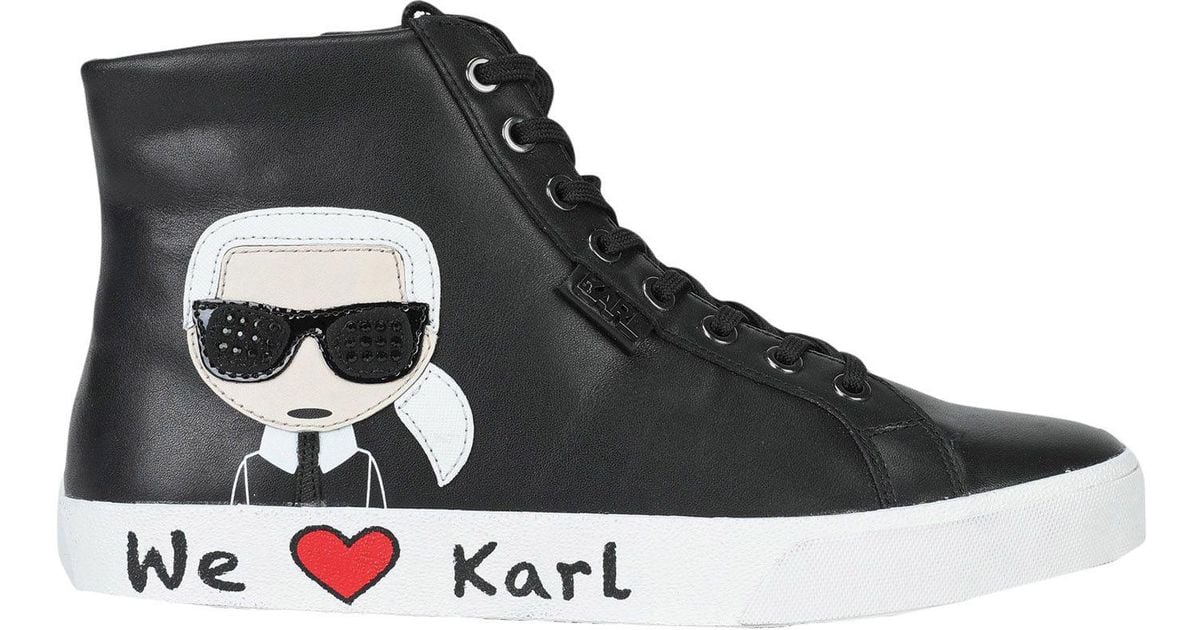 Karl Lagerfeld Leather Hightops & Sneakers in Black Lyst