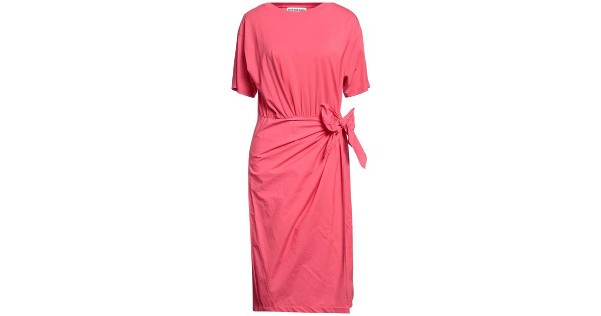 Attic And Barn Midi Dress in Pink | Lyst