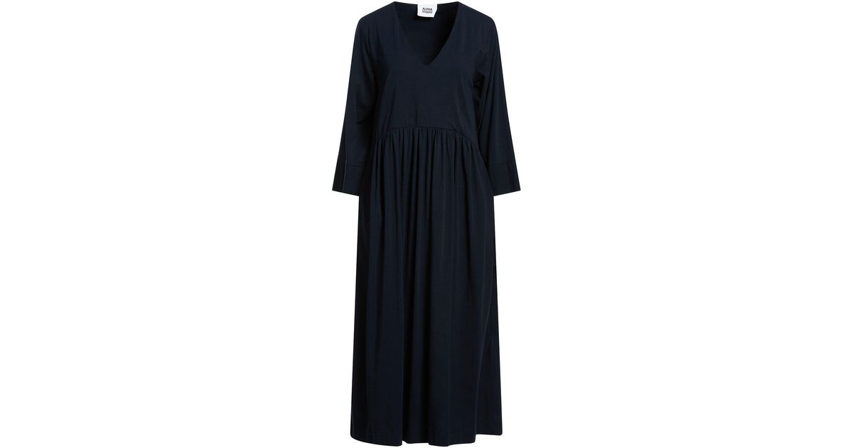 Alpha Studio Midi Dress in Blue | Lyst