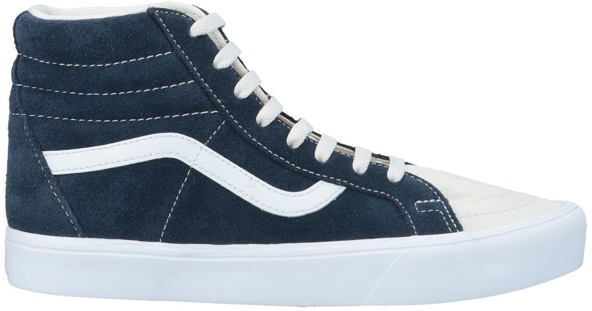 dark blue high top vans