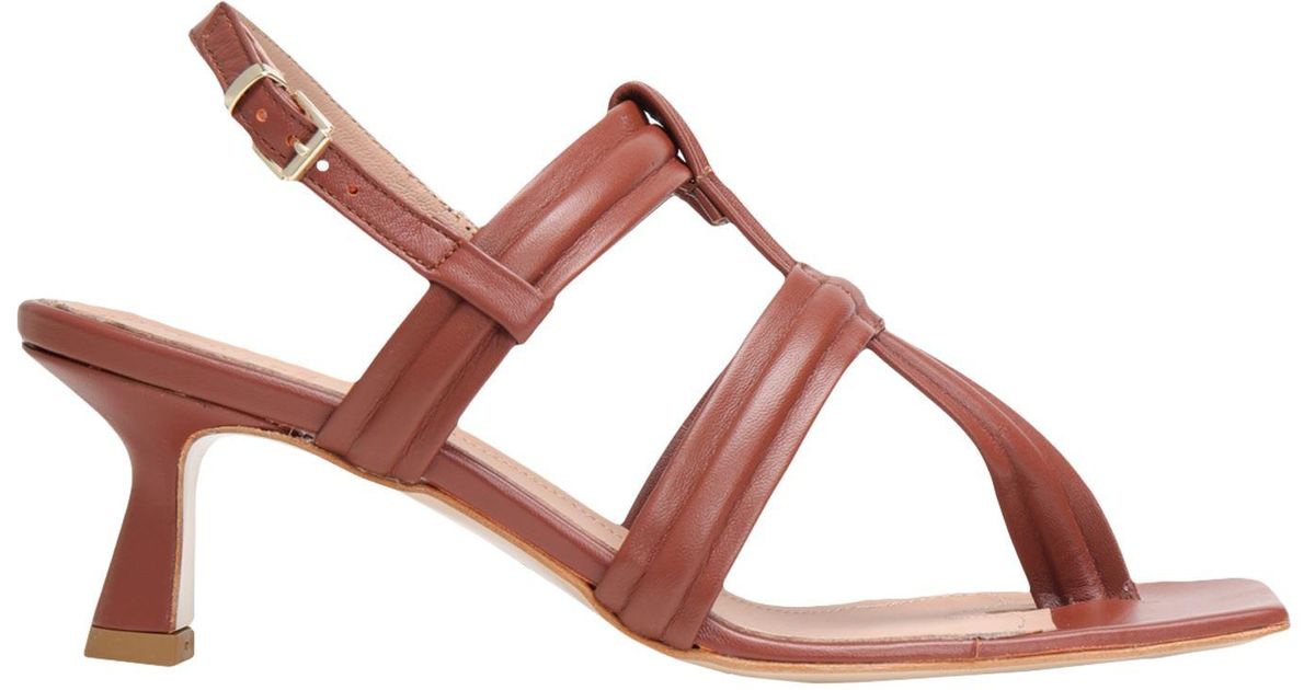 8 by YOOX Leather Toe Strap Sandal in Brown - Lyst