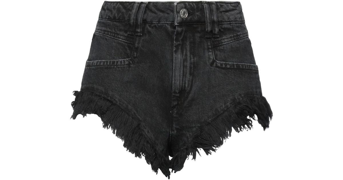 Étoile Isabel Marant Denim Shorts in Black | Lyst