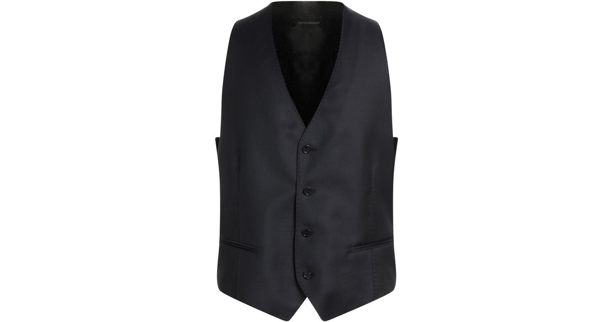 Emporio Armani Vest in Black for Men | Lyst