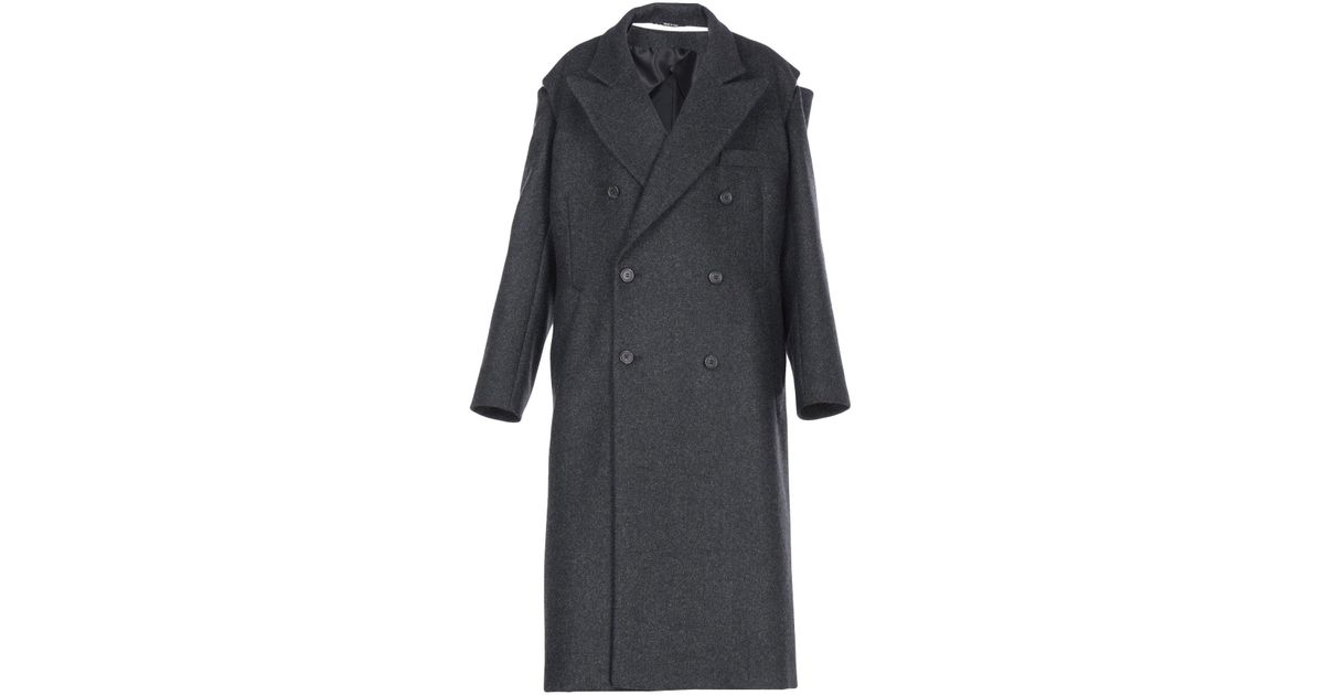 Maison Margiela Flannel Coat in Lead (Gray) - Lyst