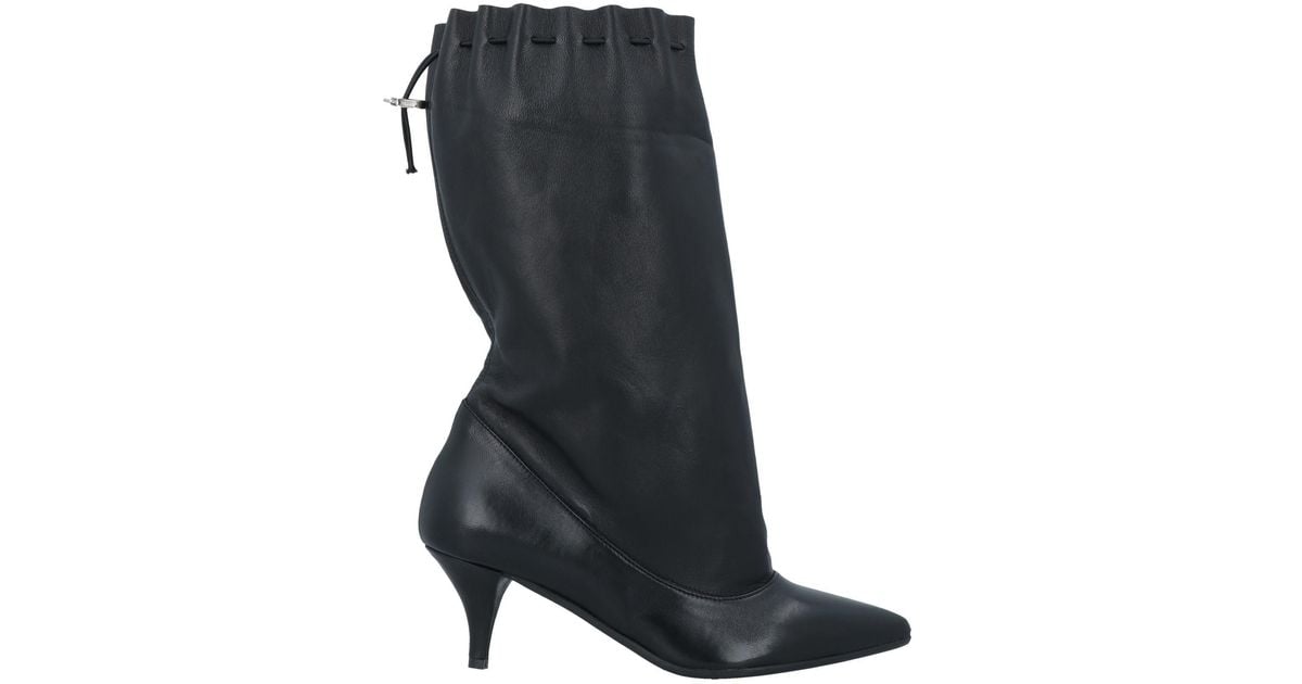 Divine Follie Leather Knee Boots in Black - Lyst
