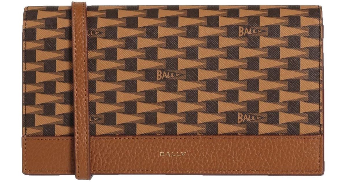 Bally Cross-Body Bag Textile Fibers in Brown | Lyst