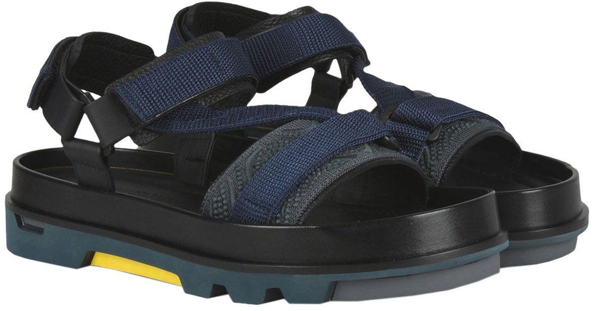 Emporio Armani Leather Sandals in Dark Blue (Blue) for Men - Lyst