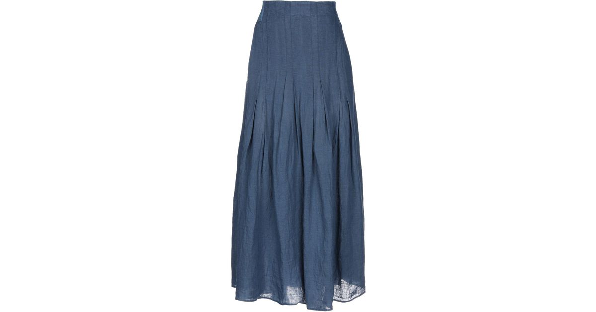 European Culture Cotton Long Skirt in Blue - Lyst