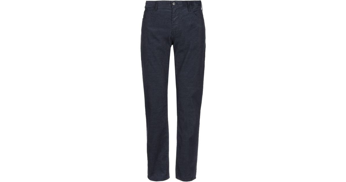 Armani Jeans Velvet Casual Pants in Dark Blue (Blue) for Men - Lyst