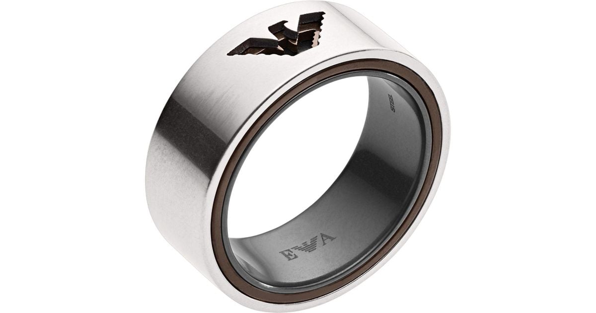 Emporio Armani Ring in Silver (Metallic) for Men | Lyst