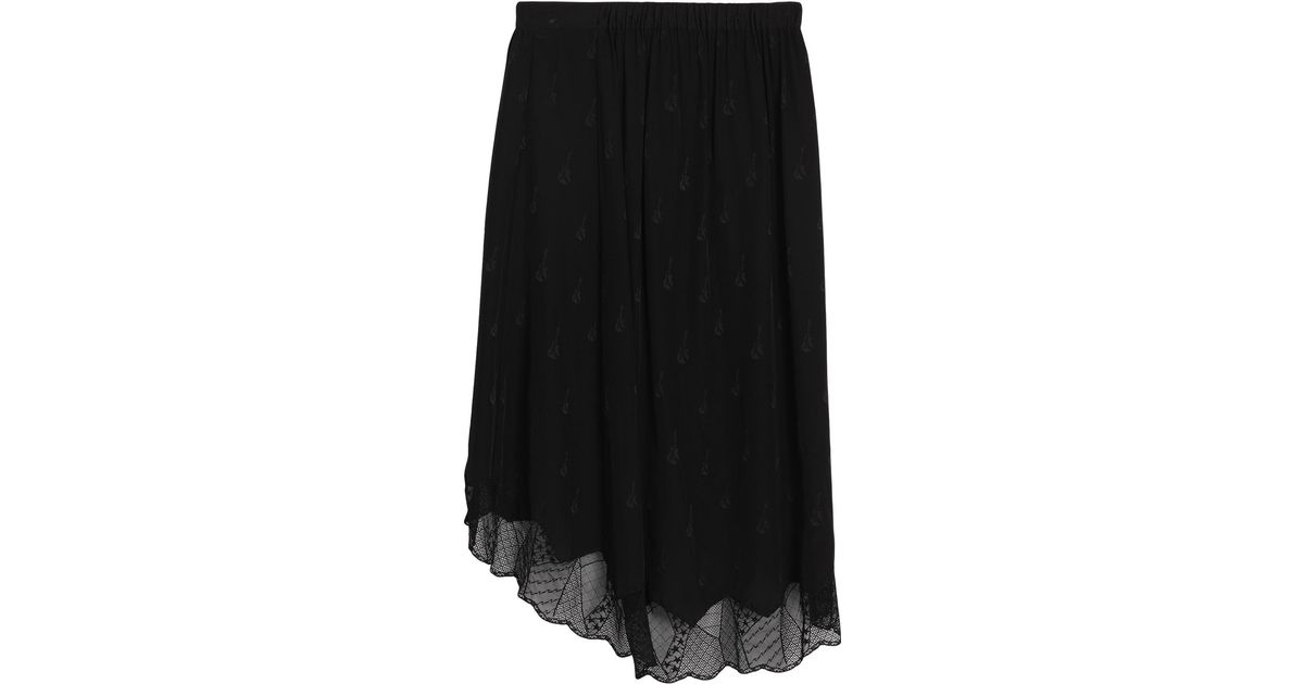 Zadig & Voltaire Midi Skirt in Black | Lyst