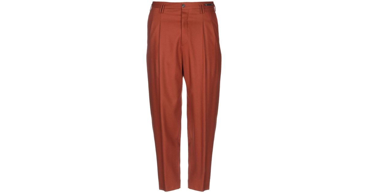 PT01 Flannel Casual Pants in Rust (Red) for Men - Lyst