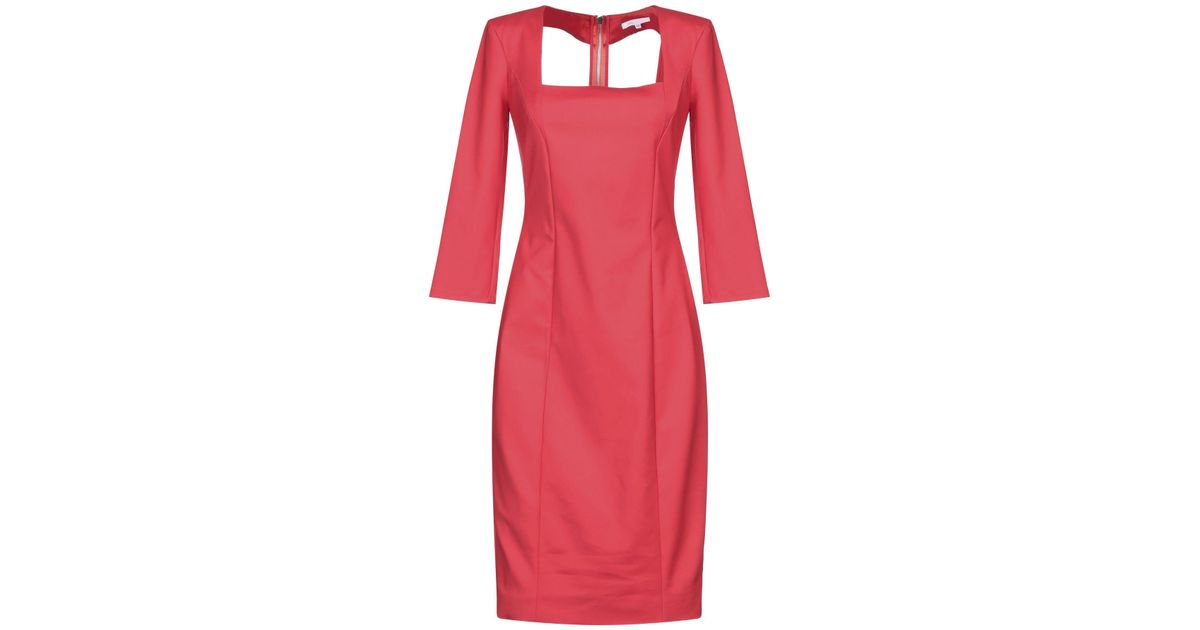 Patrizia Pepe Synthetic Knee-length Dress in Red - Lyst