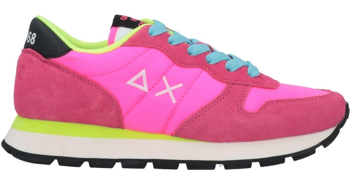Sun 68 Leather Trainers in Fuchsia (Pink) | Lyst