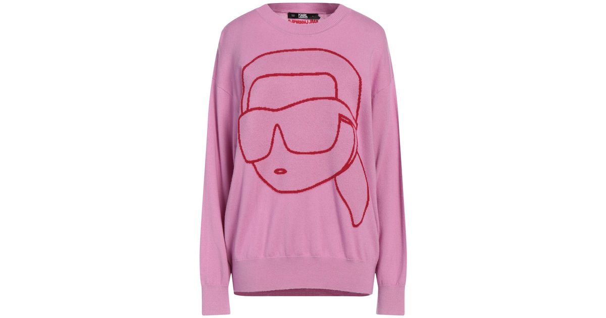 Karl Lagerfeld Sweater in Pink | Lyst
