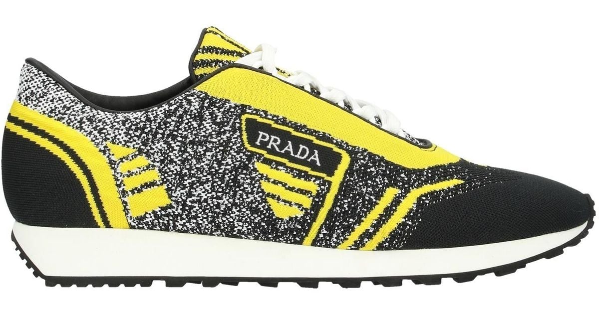 prada yellow and black sneakers
