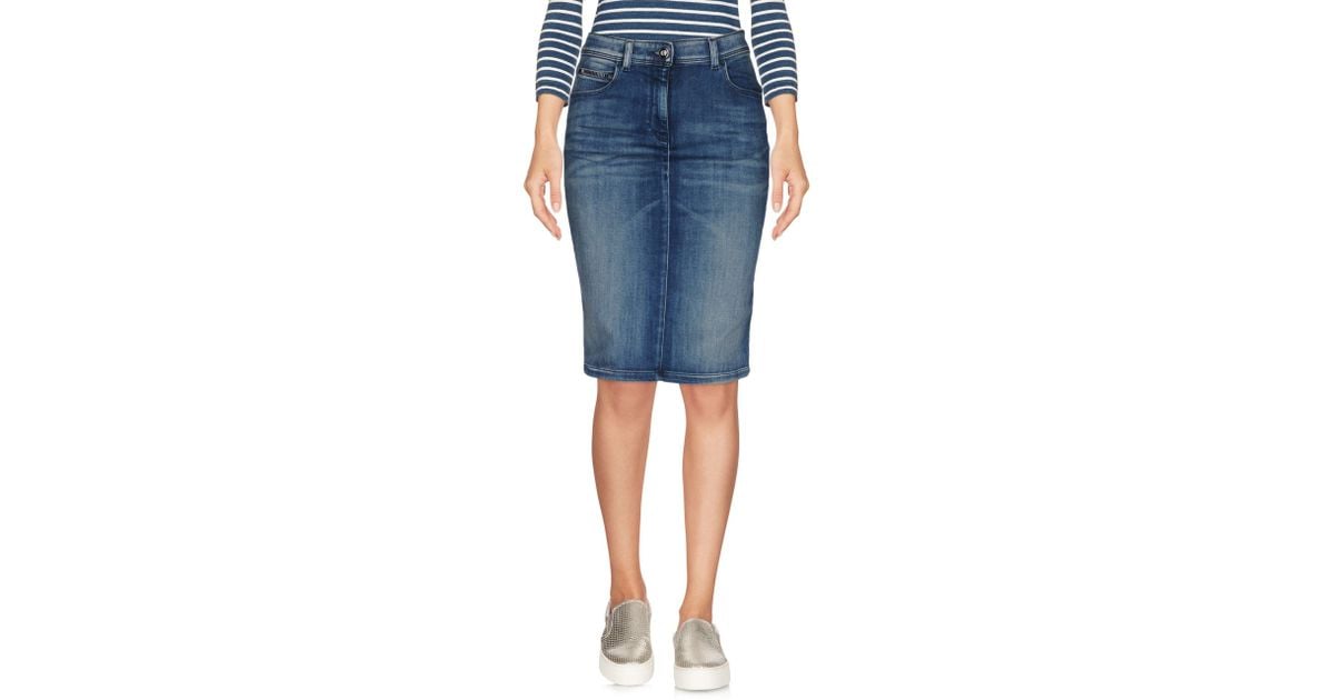 armani denim pencil skirt