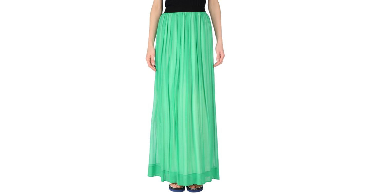 Ki6? Who Are You? Silk Long Skirt in Green - Lyst