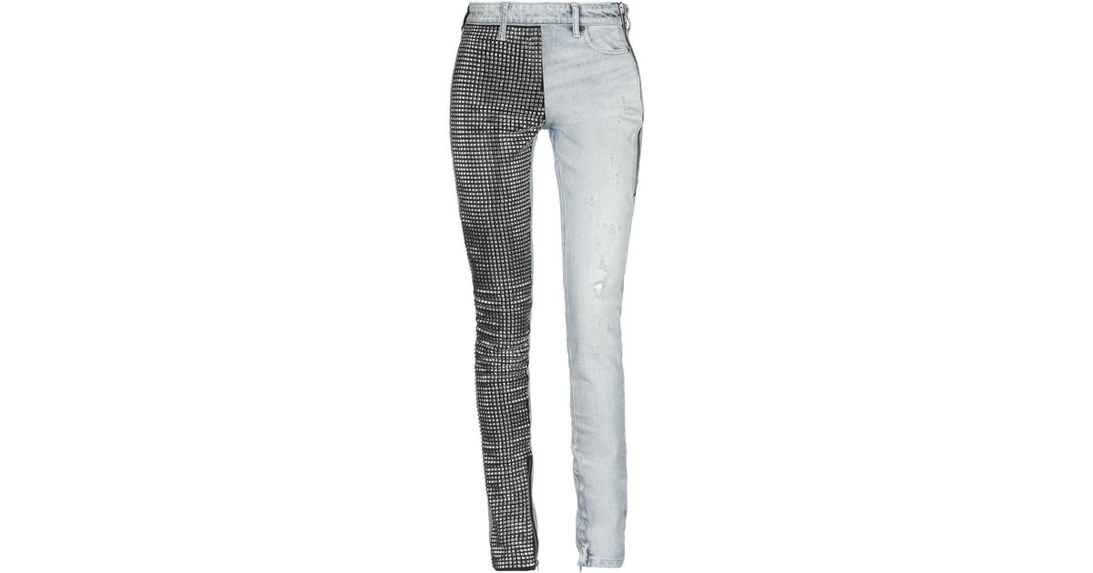 alexander wang blue and black denim cargo jeans