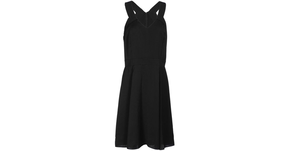 Armani Exchange Synthetic Knee-length Dress in Black - Lyst