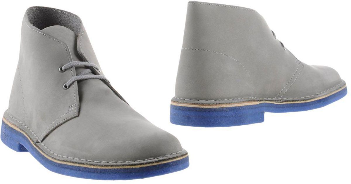 Clarks Leather Ankle Boots in Grey (Gray) for Men Lyst