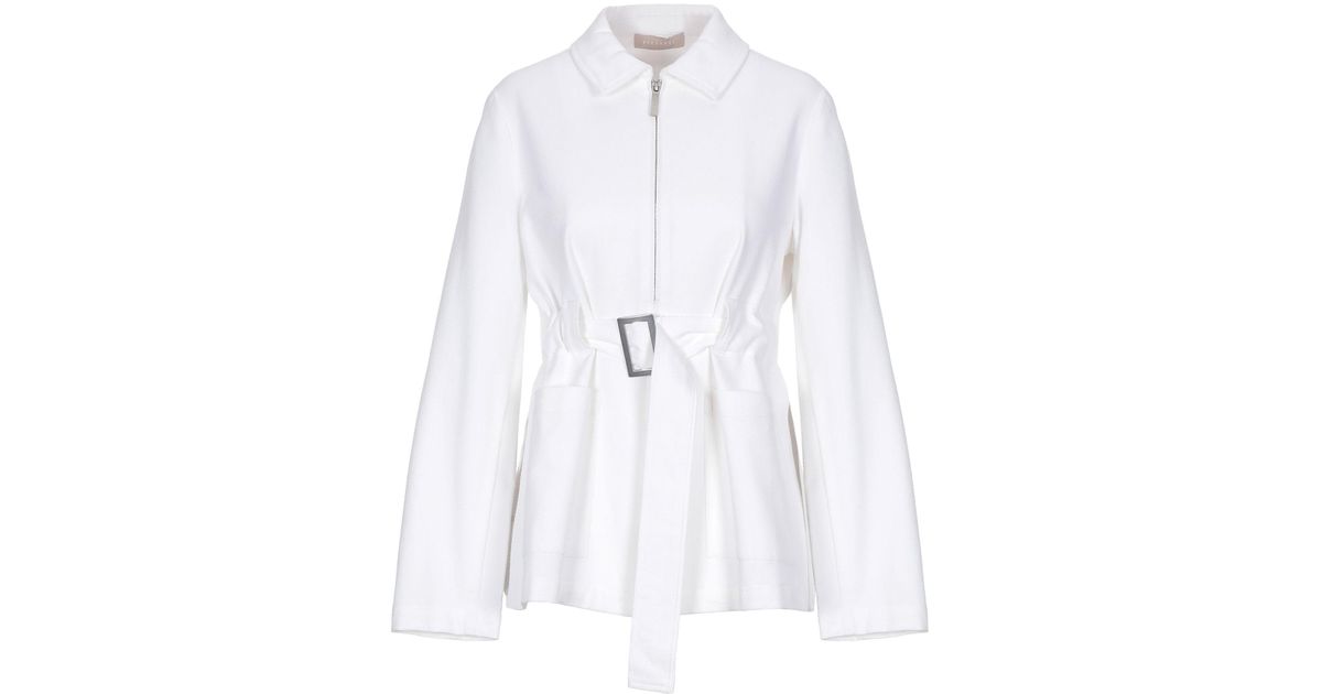 Stefanel Cotton Overcoat in White - Lyst
