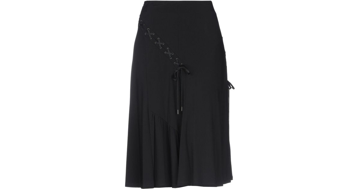 Maria Grazia Severi Synthetic 3/4 Length Skirt in Black - Lyst
