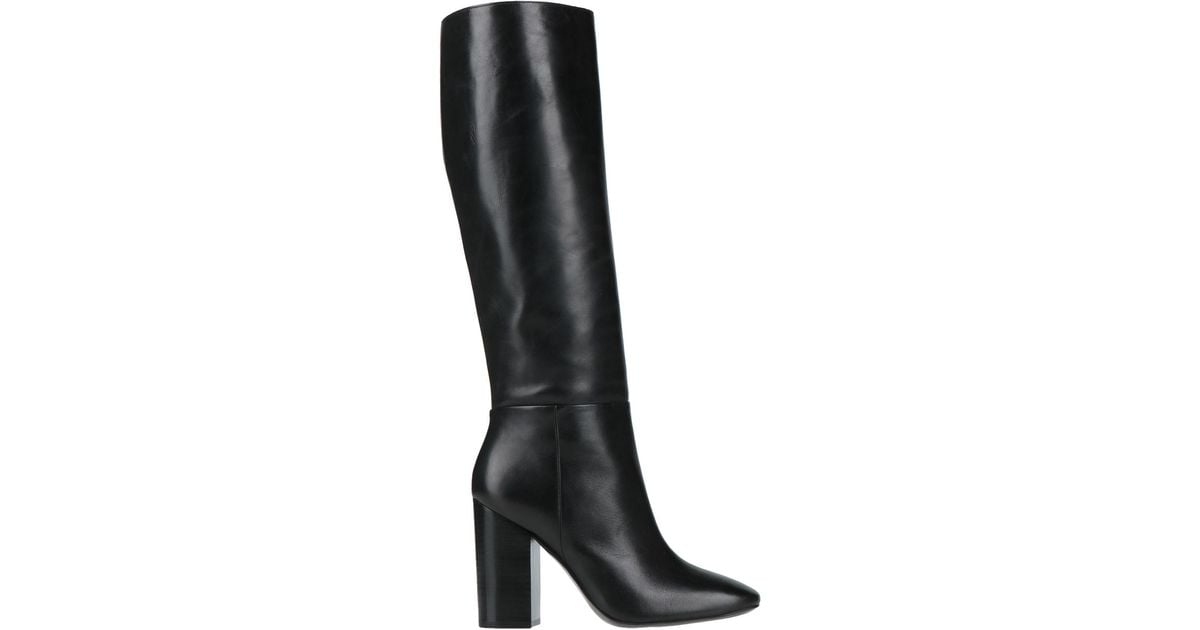 Calvin Klein Leather Knee Boots in Black | Lyst