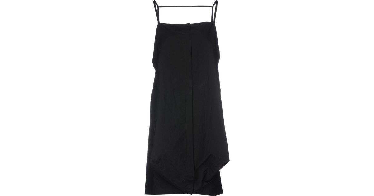 Maison Margiela Cotton Knee-length Dress in Black - Lyst