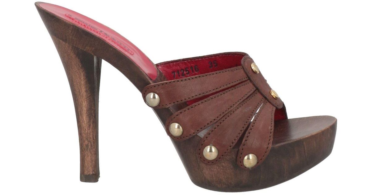 Cesare Paciotti Mules & Clogs Leather in Brown | Lyst