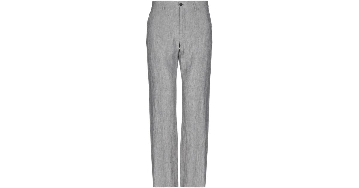Giorgio Armani Linen Casual Pants in Grey (Gray) for Men - Lyst