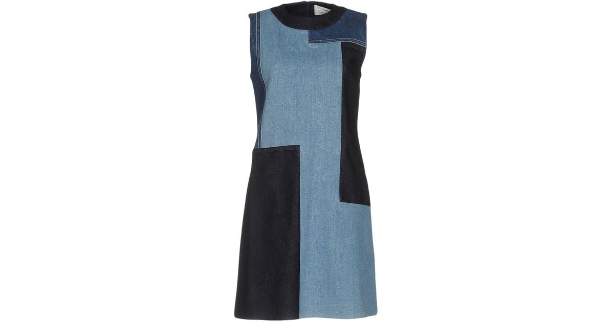 Victoria, Victoria Beckham Denim Short Dress in Blue - Lyst