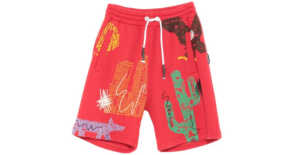 palm angels shorts red