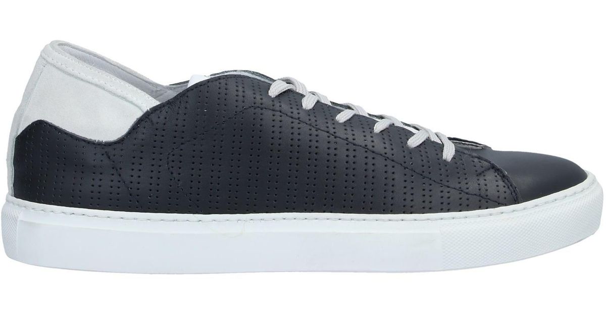 Grey Daniele Alessandrini Leather Low-tops & Sneakers in Dark Blue ...