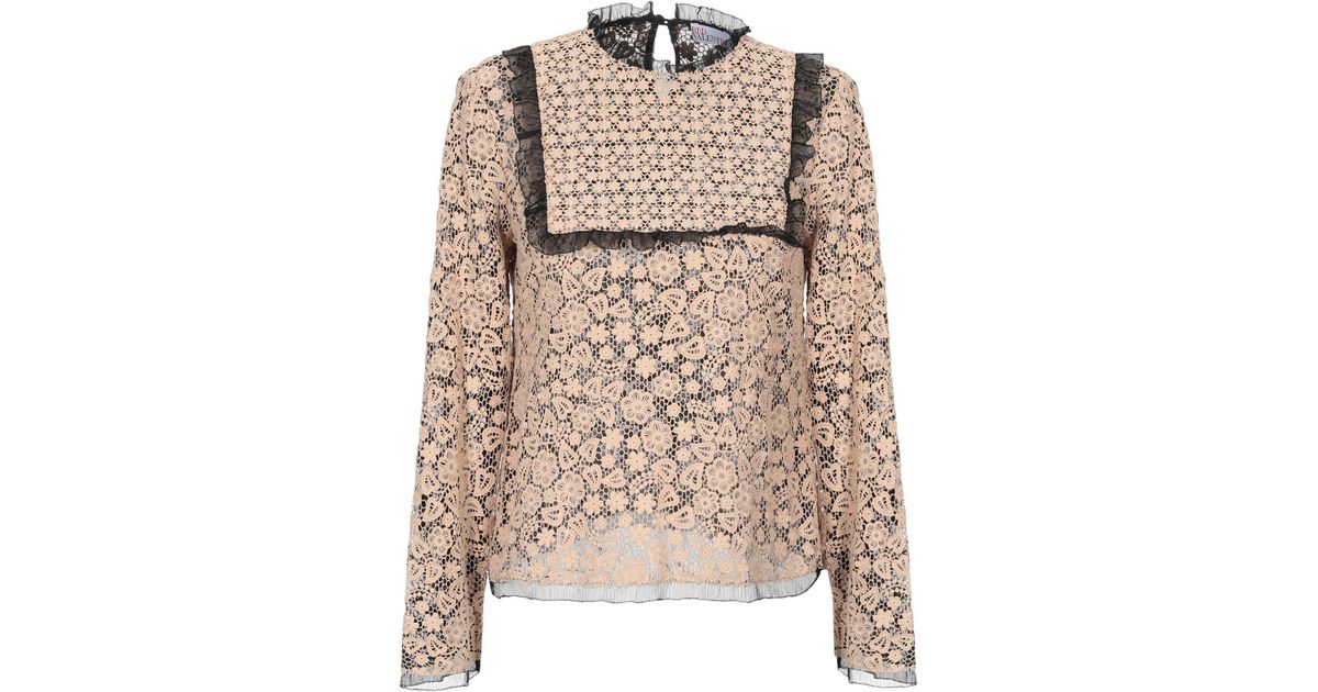 RED Valentino Lace Blouse in Beige (Natural) - Lyst