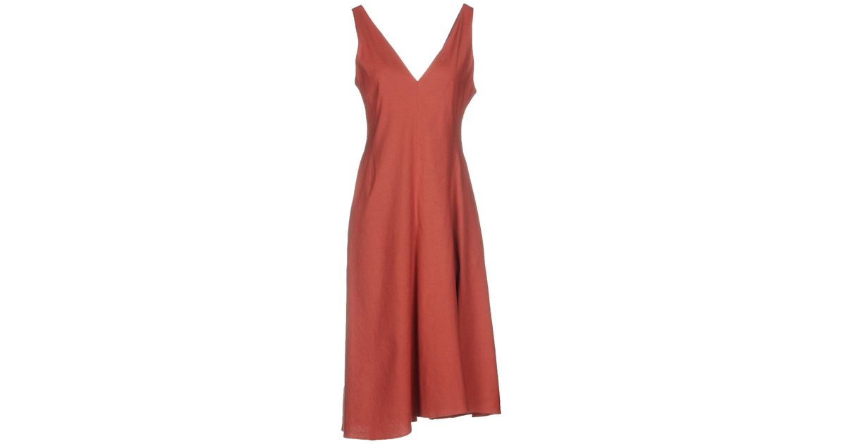 Theory Synthetic Knee-length Dress in Rust (Red) - Lyst