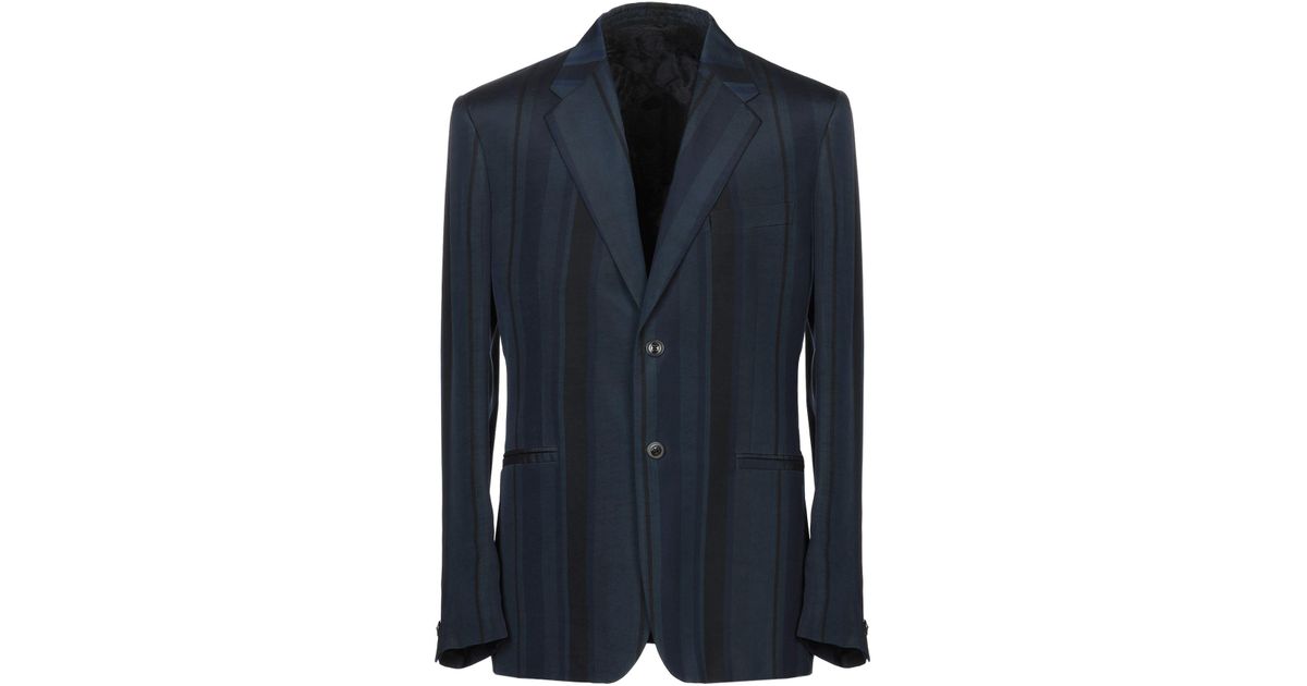 Versace Satin Blazer in Dark Blue (Blue) for Men - Lyst