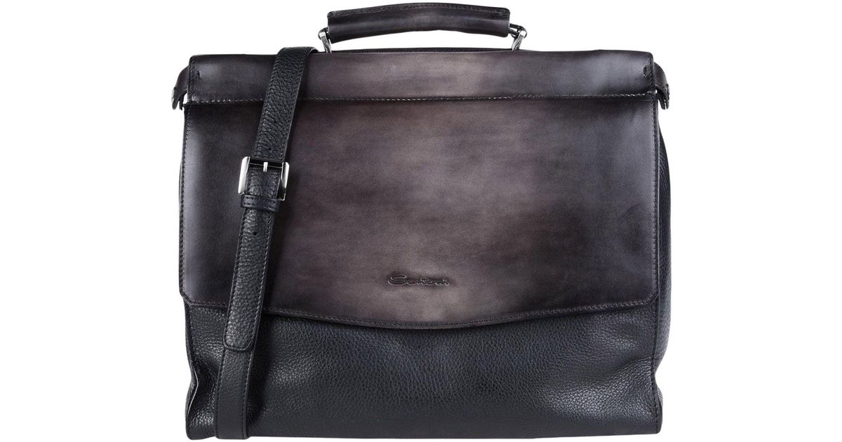 Santoni Black Work Bags Santoni Black Work Bags