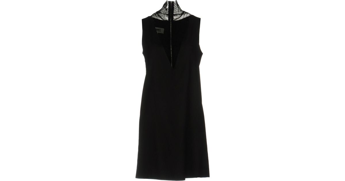 MM6 by Maison Martin Margiela Wool Short Dress in Black - Lyst