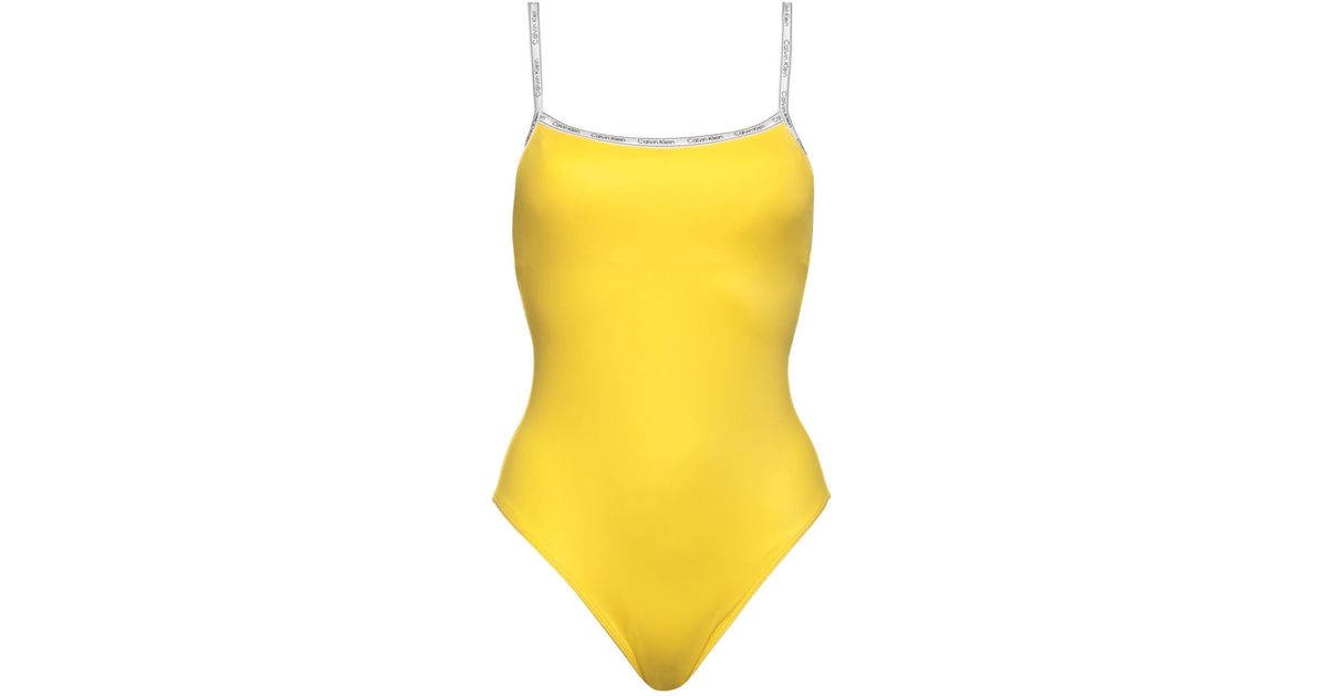 Calvin Klein Onepiece Swimsuit in Yellow Lyst