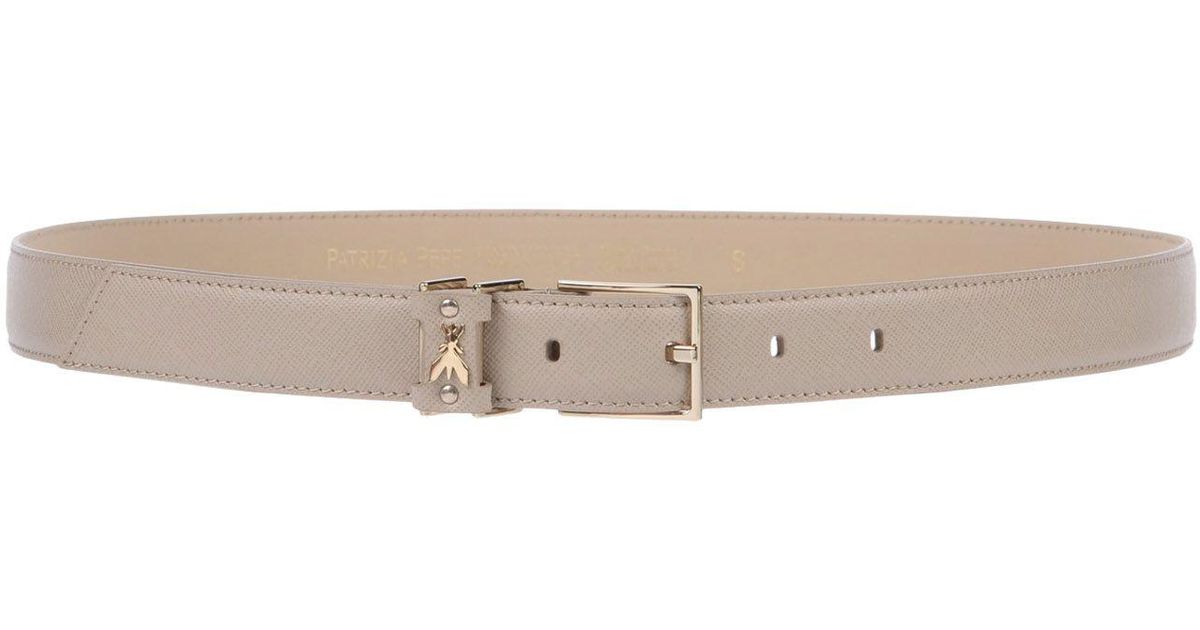 Patrizia Pepe Leather Belt in Beige (Natural) | Lyst