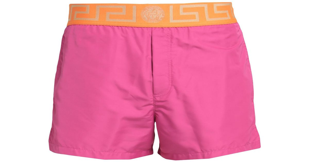 Versace Swim Trunks in Pink for Men | Lyst