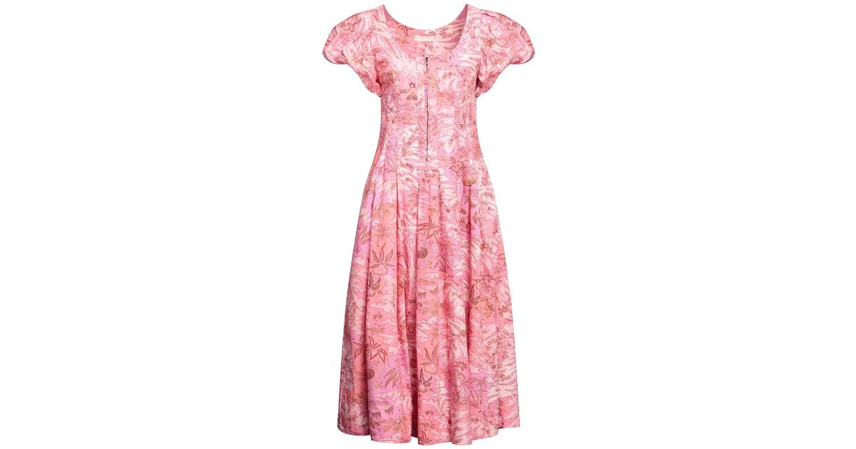 Ulla Johnson Midi Dress in Pink | Lyst