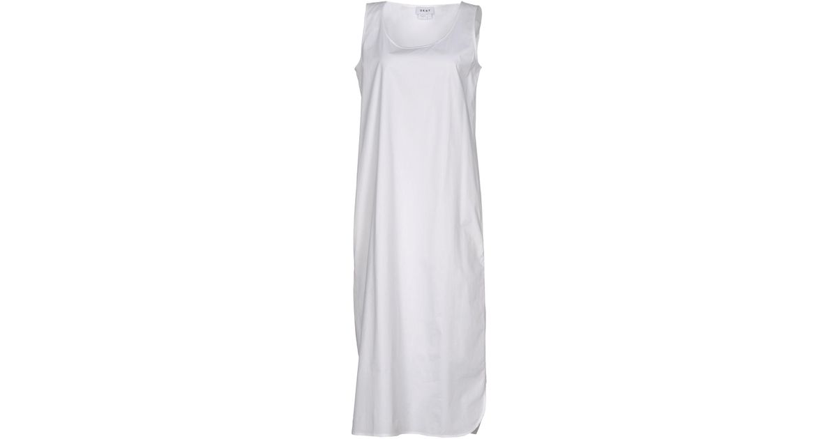 DKNY Cotton Knee-length Dress in White - Lyst